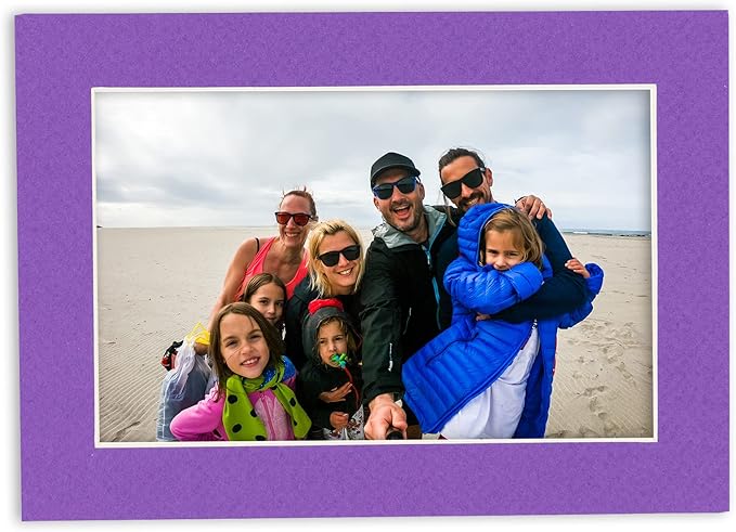 5x7 Mat for 8.5x11 Frame - Precut Mat Board Acid-Free Purple 5x7 Photo Matte Made to Fit a 8.5x11 Picture Frame, Premium Matboard for Family Photos, Show Kits, Art, Picture Framing, Pack of 25 Mats