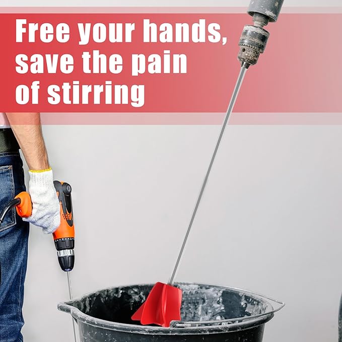 Loosh 6 Pcs 11 Inch Paint Stirrer for Drill, Paint Mixer Attachment, Helix Epoxy Mixer for Concrete Resin Silicone Stirrer Paddle Works with Most Drills