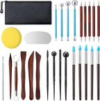 Amrules Clay Tools Kit, 27 PCS Red Pottery Tools, Practical Polymer Clay Sculpting Tools Kit, Air Dry Clay Tools Set for Adults, Pottery Craft, Dotting, Carving, Drawing, Molding, Modeling, Shaping