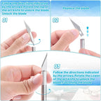 Anezus Exacto Knife Hobby Cutter with A4 Self Healing Cutting Mat Hobby Knife Set with 30 PCS Exacto Blades Precision Art Knife for Crafts Paper Scrapbooking Stencil