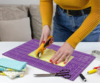 Headley Tools 18"x12" Thickened Self Healing Cutting Mat, A3 Rotary Cutting Sewing Mat for Crafts, Double Sided 5-Ply Table Cutting Board for Fabric Quilting Art Hobby Project, Pink/Purple