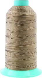Mandala Crafts Bonded Nylon Thread Dark Beige Heavy Duty Sewing Threads - 415 YDs Size 346 210D T350 Tex 350 Thread for Leather Jeans Weaving Outdoor Marine Upholstery Threads