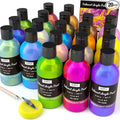 Nicpro 20 Colors Iridescent Acrylic Paint, 8.45oz / 250ml Large Bulk Metallic Acrylic Paint,Color Shifting & Non-Toxic Art Painting Supplies For Canvas Fabric Rock Wood with Paint Knife Color Wheel