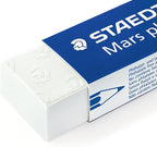 STAEDTLER Mars Plastic Vinyl Erasers (2-Pack), White Erasers for Clean & Precise Results - Latex-Free, Minimal Crumbling, Made in Germany
