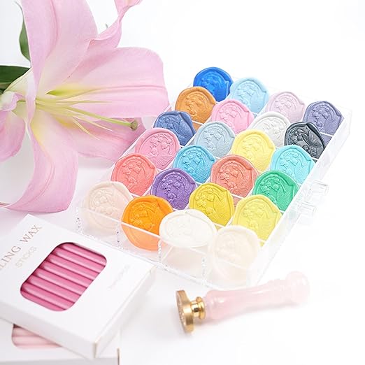 Green Wax Seal Sticks, ONWINPOR 20pcs Glue Gun Waxs Sealing Sticks for Wax Seal Stamp, Wedding Invitations, Envelope Letter Sealing (20, Vanilla Green)
