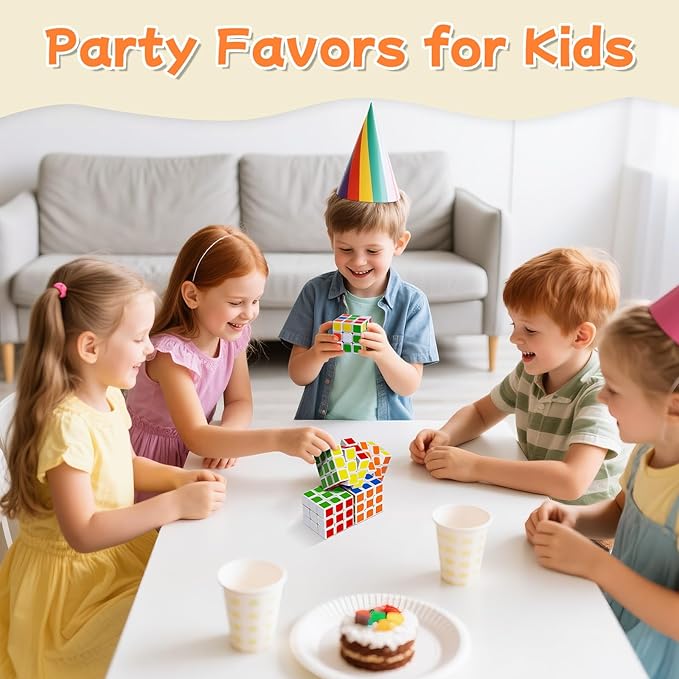 48 Pack Mini Puzzle Cubes Party Favors for Kids, 3x3 Mini Magic Cube Puzzle Prize Set for Kids School Rewards, 1.18inch Bulk Small Toys for Party, Birthday, Christmas Stocking
