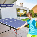 4.5FT/6FT/8FT Mid-Size Table Tennis Table Ping-Pong Table Set Foldable & Portable Table Indoor Outdoor for Family Game