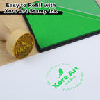5"x4'' Large Ink Pad Washable Stamp Ink Pad for Baby Footprint Handprint with 30ml Premium Refill Ink (Light Green)