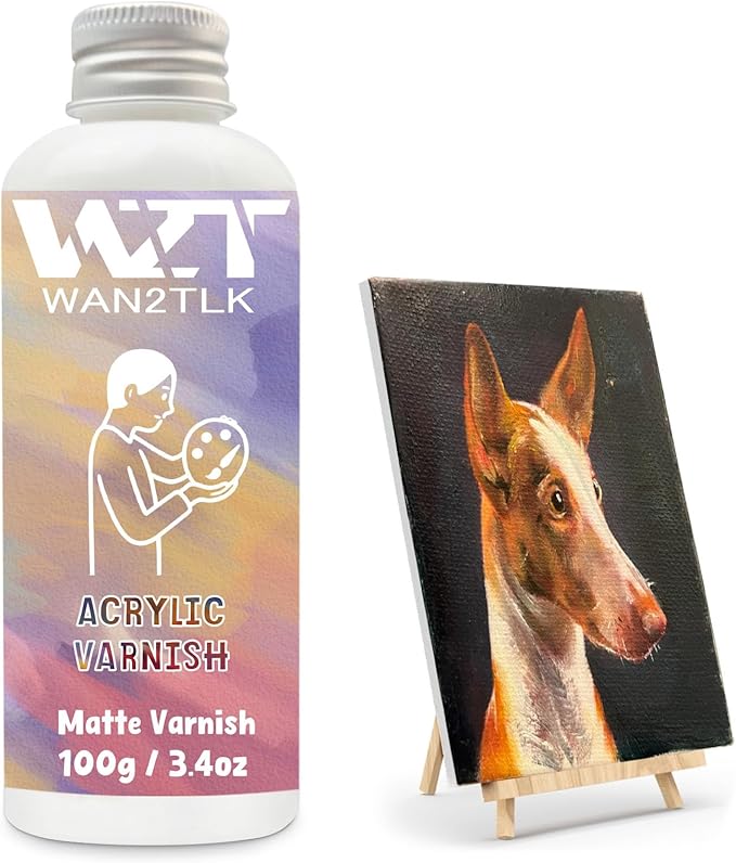 Acrylic Varnish, Professional Matte Varnish for Acrylic Painting, Seals and Protects Artworks, Non-Toxic, Art Acrylic Paint Sealer for Handmade Artists, Painter & Kids (100ml/Matte)
