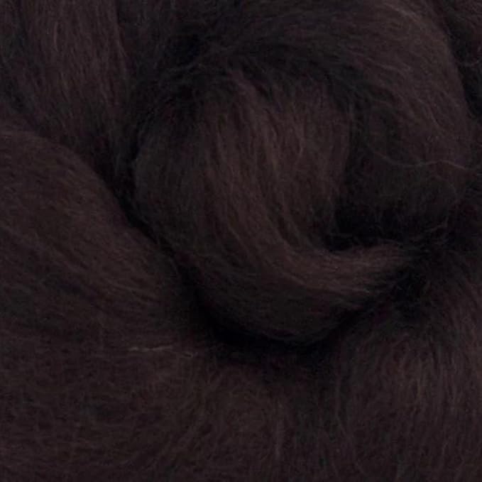 Revolution Fibers Dyed Corriedale Wool | 8 Ounces of Premium Combed Wool Top | 26 Micron, 100% Pure Corriedale Wool Roving, Ethically Sourced (Mocha Brown)