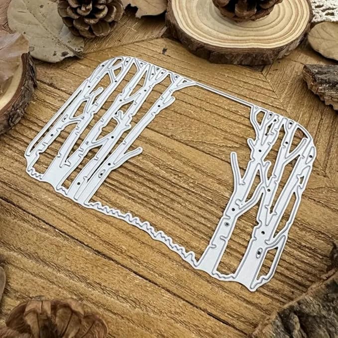 Mvchifay Cutting Dies Happy Birthday Metal Stencils Scrapbooking Tool DIY Emboss Paper Card Making (Winter Tree-11.7x8.3cm)