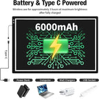 Zocelight A1(35.4''x 23.6'') Large Rechargeable Light Pad for Diamond Painting,6 Levels & Stepless Dimming Light Box for Tracing,3-Color Modes Light Board,Built-in 6000mAh Battery Light Table for Art