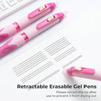 M&G 6 PCS Retractable Erasable Gel Pens, 0.5mm Black Ink Gel Pen, Fine Point Erasable Pen Make Mistakes Disappear, Premium Comfort Grip Note Taking and Crossword Puzzles