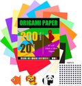 200 Sheets Origami Paper, 20 Colors Origami Craft Kit 6x6, Double Sided Color Origami Papers with 100pcs self-Adhesive Wiggle Eyes, Origami Paper for Kids Arts Crafts