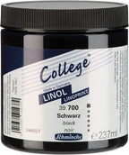 Schmincke - College Linol, Artists' Lino Colors, Black 237 ml, 39700053, Low-Odour Water-Based lino Printing Ink, lightfast, Even Print