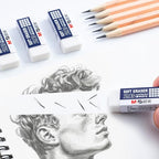M&G 24 Pack Erasers Pencil Erasers, 2B White Rubber Eraser Rectangular Bulk for Kids School Students Office, Art Erasers for Drawing