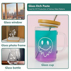 Glass Etch Paste Kit - 300g, Create Permanently Stunning Designs on Glass Surfaces, Perfect for DIY Mirrors, Windows, Glassware