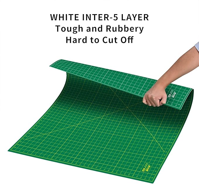 ArtAt Self Healing Cutting Mat: 48″x 36″ Green Double Sided PVC Non-Slip 5 Layers Craft Mat for Maximum Healing - Great for Sewing & Quilting & Scrapbooking and Craft & Art Projects…