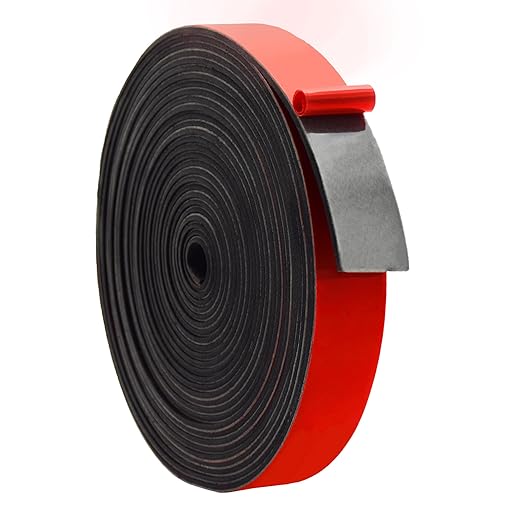 DOBTIM Solid Neoprene Rubber Strips with Adhesive Backing 1/16 (.062)" Thick x 1" Wide x 25' Long, Self Adhesive Rubber Sheets, Rolls & Strips for DIY Gaskets Crafts Pads Seals Warehouse Flooring