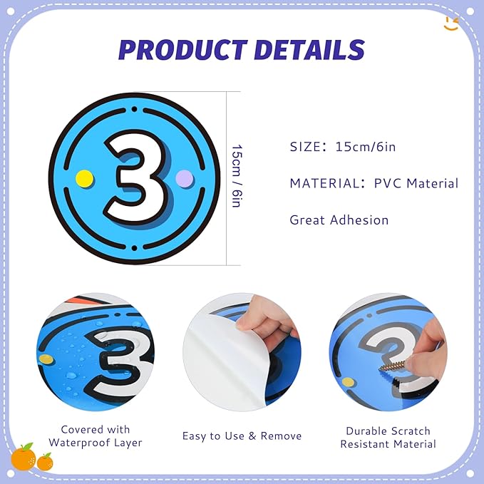 40PCS Line Up Spots for Classroom Floor, 6” Floor Numbers Stickers for Back to School Kindergarten Preschool Elementary Supplies