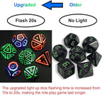 Rechargable DND Dice Set, Light Up Dice, 7 PCS Glowing Balanced LED Dice Electronic Dices, D&D Dice, Polyhedral Dice Set RPG Role Playing Table Game
