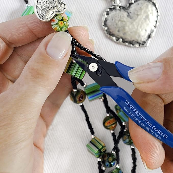 Small Wire Cutters 10 Pack- KAIHAOWIN 170 Wire Flush Cutters Wire Clippers Nippers Clean Cut Pliers Side Cutter Diagonal Cutting Pliers for Electronic Floral Heating Wire Model Sprue Soft Copper, Blue