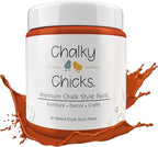 Chalky Chicks All-in-One Chalk Paint for Furniture or Cabinet - 16 Fl Oz - Matte Finish Pumpkin Pie Orange for Metal, Wood Furniture Paint - No Sanding All-in-One for Home Decor & Crafts, USA Made