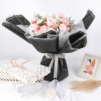 FUHITIM 20 Sheets Flower Wrapping Paper - Waterproof Floral Bouquet Wrapping Paper, Florist Supplies Packaging Paper for Wedding Birthday Gift DIY Crafts (Black)
