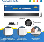 Wukong 10 Pack | 30x3cm(11.81 x 1.18) Magnetic Stainless Black Boards Strips, Adhesive Backing Bulletin Bar Board, Memo Board with 32Pcs Colorful Magnets for Office, Home, Photo Wall, Documents
