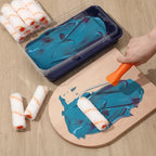 Qilery 32 Pcs Paint Roller Tray Kit 4 Inch Small Paint Roller Includes 20 Pcs Disposable Liners and Tray, 10 Piece Covers Replacement, Frame with Handle for Home Wall Furniture Craft Work Supplies