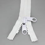 Leekayer 2PCS #10 30 Inch Heavy Duty Zippers for Sewing Separating Large Plastic Zippers White Tape with Double Pull Tab Slider, Sleeping Bag, Boat, Canvas, Cover, Trampoline, Dog Bed,Tent (30" 2pcs)