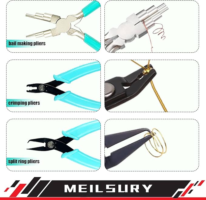 11-Piece jewelry pliers set,Jewelry-making plier tools with stainless steel jewelry tweezers for crafting,beading,and repairing