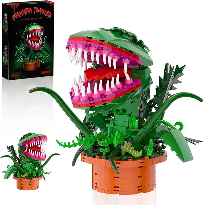 Audrey 2 Cannibal Flower Building Block Set, Little Shop of Horrors Piranha Plant with Openable Mouth Toy Collection, Great Birthday, Christmas, Halloween, for Kids 6+, TV Fans (342 PCS)