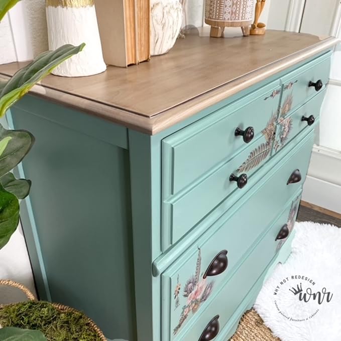 Dixie Belle Paint Company Chalk Finish Furniture Paint - Sea Glass (4oz) - Matte Pastel Blue/Green Chic Chalk Mineral DIY Furniture Paint