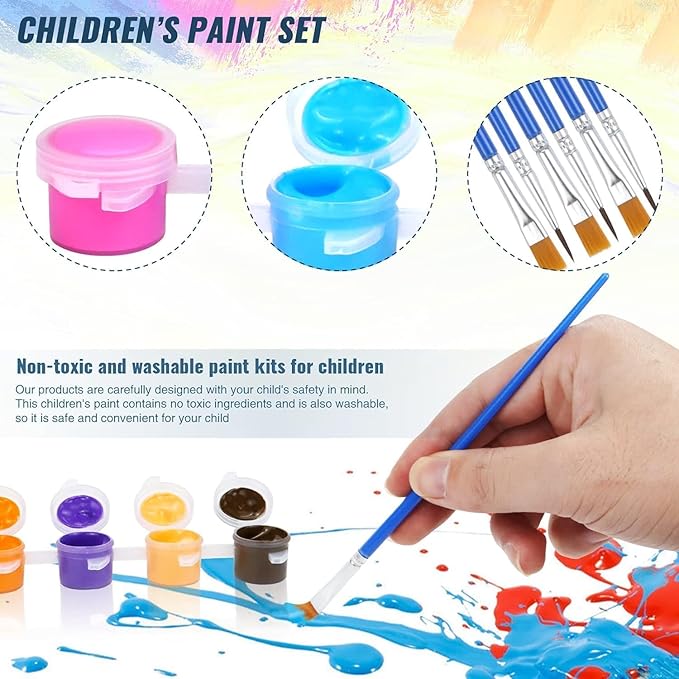 XINDUHUI 30 Pack Mini Acrylic Paint Set, 12 Colors Acrylic Paints Strips for Kids & Adults Craft Paint,420 PCS Kids Painting Kit Container Strips Storage for Home Birthday Classroom Party (420)