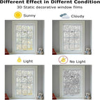 LEMON CLOUD Window Film, Decorative Window Privacy Film, 3D Stained Glass Window Sticker,Anti-UV Sun Blocker Heat Control for Home(Rainbow Tulip Design,23.6 x 78.7 inches)
