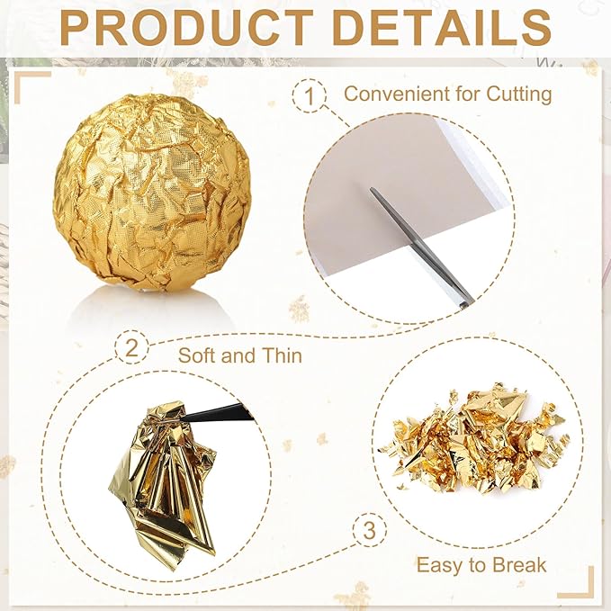 PATIKIL Gold Leaf Sheets for Art 3.7" x 3.4", 100 Pcs Gold Foil Sheet Metallic Leaf Papers for DIY Crafts Resin Furniture Nails Paintings Home Decoration, Dark Purple