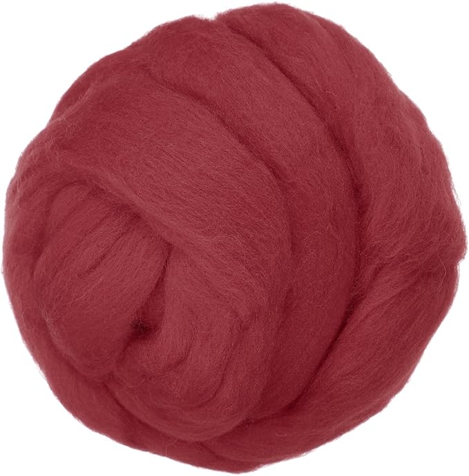 PATIKIL Wool Roving Yarn, 250G/8.8OZ Felting Wool Pure Roving Yarn, Wine Red