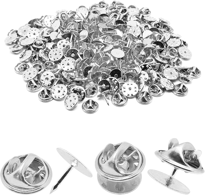 130 Set Pin Backs, Blank Pins Scatter Butterfly Clutch Pin Holder Enamel Pin Locking Backs Tie Tacks Jewelry Pin Backings Clasp for Brooch Lapel Hat Uniform Badges Tie Tack (10mm, Silver)