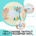 Tintnut Splash Heat Transfer Vinyl Roll - 12 Inch x 5ft Blue Watercolor Ink Patterned HTV Splatter Iron On Vinyl DIY T-Shirts Hats Clothes Canvas Bags for Cricut or Silhouette Cameo