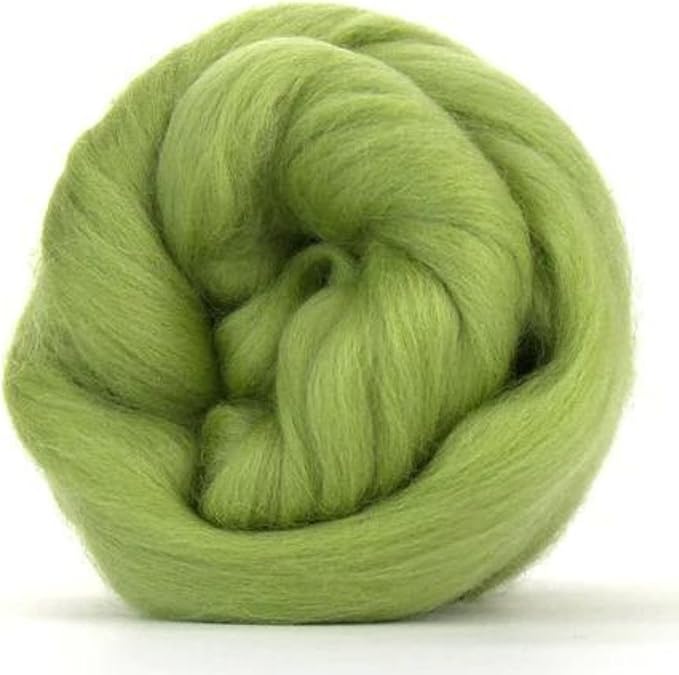 Revolution Fibers Merino Wool Combed Top | 1 lb Premium Wool Roving | 22 Micron, Best Merino Wool for Spinning, Tapestry, Needle Felting, Big Yarn Roving and Wall Hangings (Sage Green)