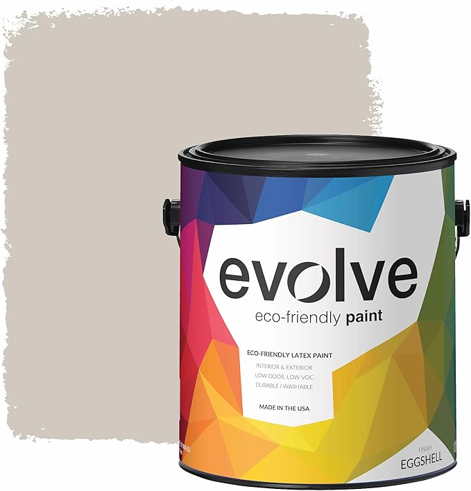 EVOLVE Paint & Primer: Environment-friendly, Eggshell with One-coat Coverage for Interior & Exterior surfaces (Warm Gray, 1-Gallon)