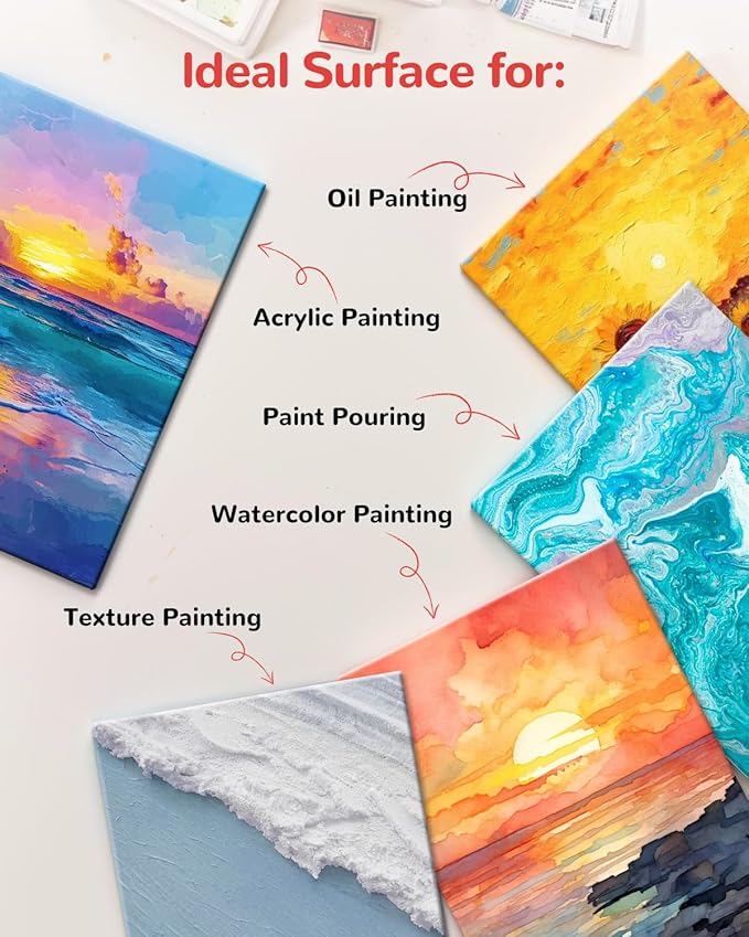 Canvas Boards for Painting 60 Pack, 11x14 Inch Canvas Panels White Blank 100% Cotton Art Supplies for Acrylics Oil Watercolor Tempera Paints