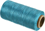 MECCANIXITY Waxed Thread,197 Yard 1mm 210D Flat Wax Thread Polyester Waxed String for Leather Sewing Hand Weaving Book Binding Home Decoration,Sky Blue