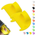 4mm Seam Guide for Hand Sewing Edge Lockranding Tool, Sewing Needle Gauge Measuring Tool, Mini Finger Ruler Kit Ideal for Leather/Fabric/Craft Sew, Yellow 2 Pcs