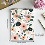 Deokke Sketchbook Top Spiral Bound Sketch Pad, 9 x 12 inch,100GSM Thick Paper,50 Sheets 100 Pages,Art Sketch Book Aesthetic Cute Drawing Writing Paper for Girls Women-Flower
