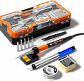 Soldering Iron Premium Kit, 60W Soldering Gun with Ceramic Heater, 12-in-1 Soldering Tool, Adjustable Temperature 200 to 450°C, Includes Soldering Iron Tip, Solder Wire, Pump and Paste
