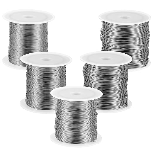 5 Rolls Jewelry Making Wire 18, 20, 22, 24, 26 Gauge Copper Craft Wire Bendable Metal Jewlery Wires Kit Silver Beading Wires for Jewelry Making Supplies and Crafting, 5 Size(Silver)