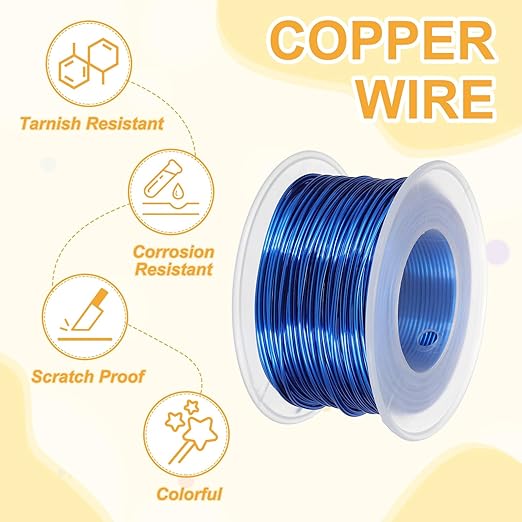 uxcell 18 Gauge / 1mm Anodized Aluminum Wire for Jewelry Craft Making, 102 Feet Bendable Flexible Wire for DIY Home Decor Gardening Sculpture, Dark Blue