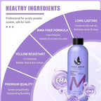 8FL.OZ Acrylic Liquid Monomer Acrylic Nail Liquid Non-Yellowing Acrylic Liquid Professional EMA Monomer Liquid for Acrylic Nail Extension and Carving, DIY Home Nail Salon Use